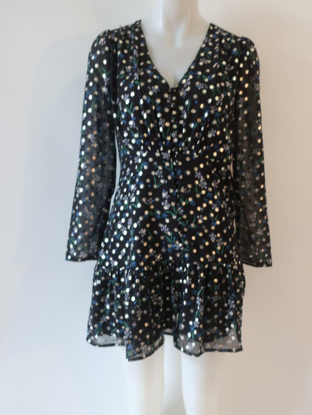 Womens Yumi Kim Komodo Palmetto Black Champagne Long Sleeve Dress 2